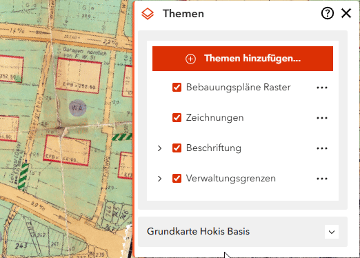 Verschieben von Kartenthemen in der Themenliste