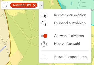 Auswahlmenü im Navigationsbereich