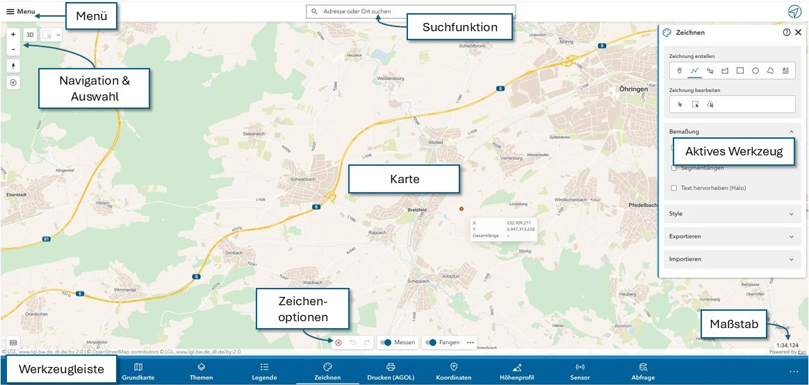 Benutzeroberfläche auf Desktop-Monitoren